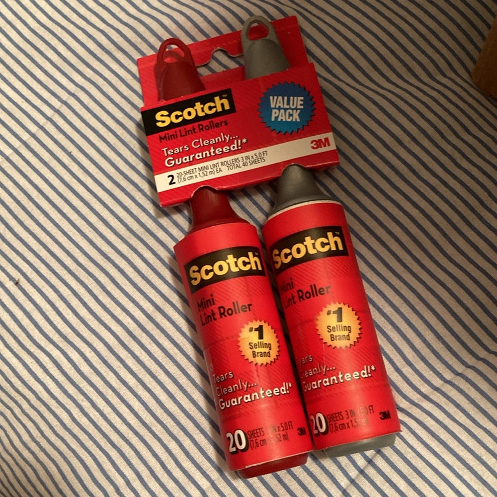 NWOT - Scotch 3M Mini Lint Roller Value 2/Pack